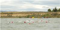 Candela Candial y Lucas Aurell vencen en el XIV Triatlón Cros Villa de Sádaba