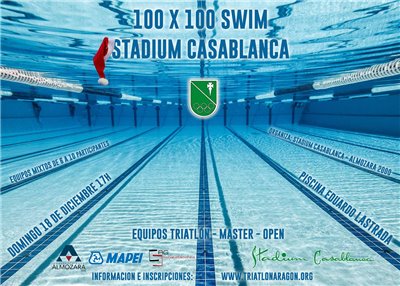 Cita navideña para los equipos de triatlón en el 100x100 Swim de Stadium Casablanca 