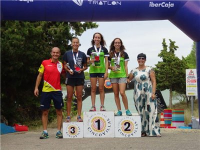 David Huertas y Paula Jiménez campeones de Aragón de Acuatlón 2019 