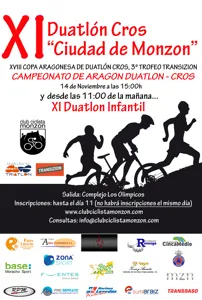 XI Duatlón Cros Ciudad de Monzón. Campeonato de Aragón de Duatlón Cros 2015.