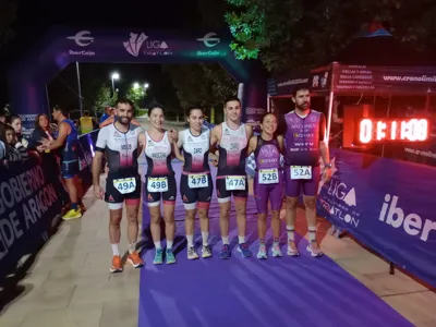Andrés Zapater y Pilar Aliaga se imponen en el VII Duatlón Nocturno Calcigada Sobradiel