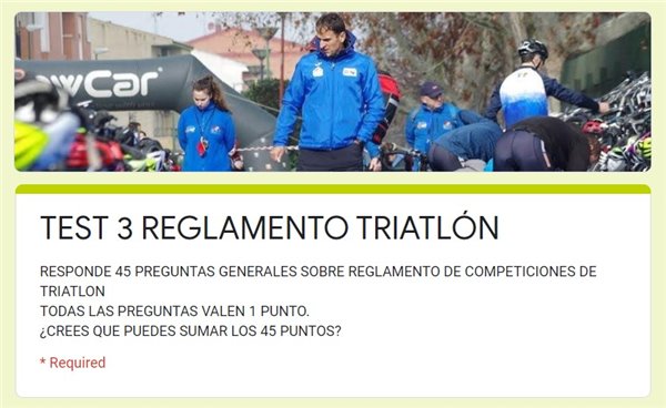 Propuesta para confinamiento: Test sobre Reglamento de competiciones.